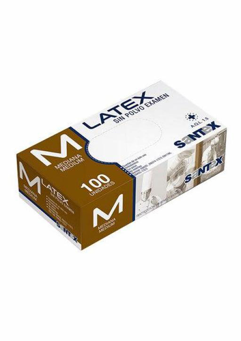 Guantes de látex blanco con polvo SANTEX (caja 100 unidades)